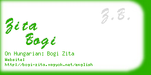 zita bogi business card